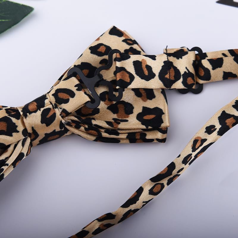 Sdopbinbin Checkered Bow Tie for Men Leopard Bowtie for Mens Dogs Cats Bowtie Cosplay Halloween Bow Ties for Men Women - Image 4